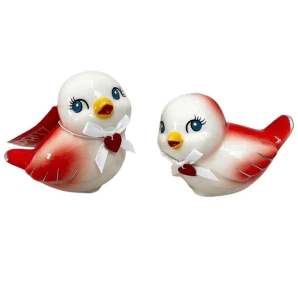 TARGET Spritz Valentine's Day Ceramic Love Birds Red White Heart Set